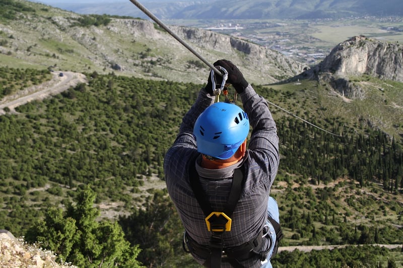 Zip-lining through the forest